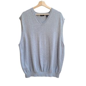Izod Grey 100% Cotton Sleeveless V-neck Sweater Vest, Size XXL